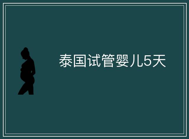 泰國試管嬰兒5天