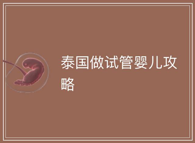 泰國(guó)做試管嬰兒攻略