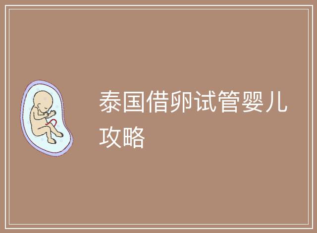 泰國借卵試管嬰兒攻略