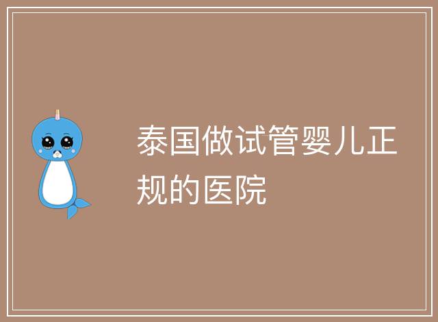 泰國做試管嬰兒正規(guī)的醫(yī)院
