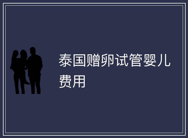 泰國贈卵試管嬰兒費用