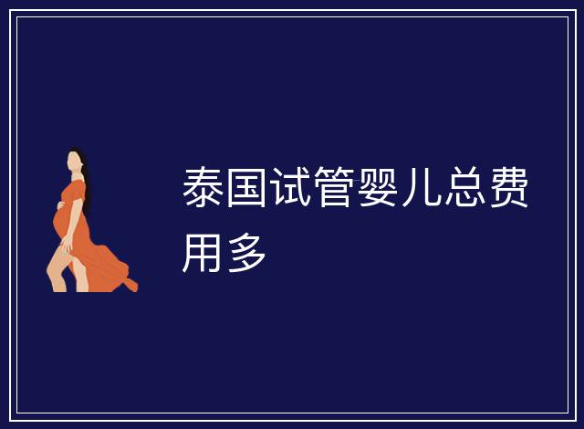 泰國試管嬰兒總費用多