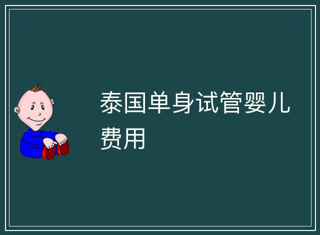 泰國單身試管嬰兒費用