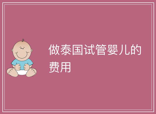 做泰國(guó)試管嬰兒的費(fèi)用