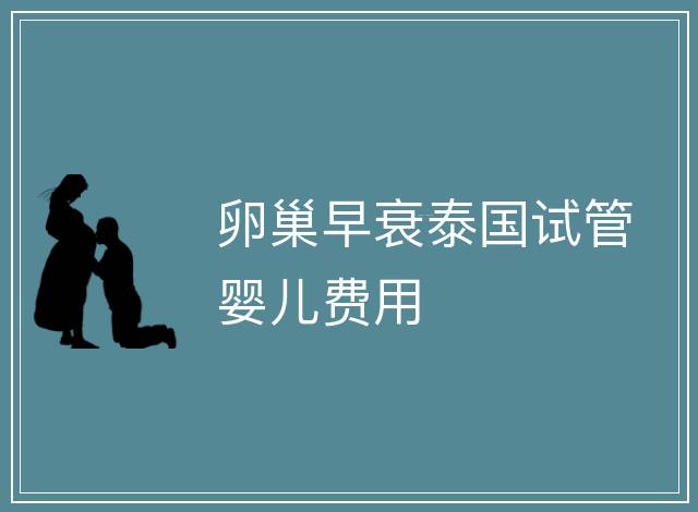 卵巢早衰泰國(guó)試管嬰兒費(fèi)用
