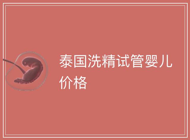 泰國(guó)洗精試管嬰兒價(jià)格