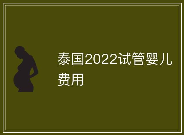 泰國2022試管嬰兒費用