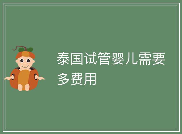 泰國(guó)試管嬰兒需要多費(fèi)用