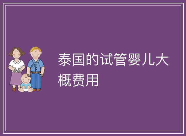 泰國的試管嬰兒大概費用