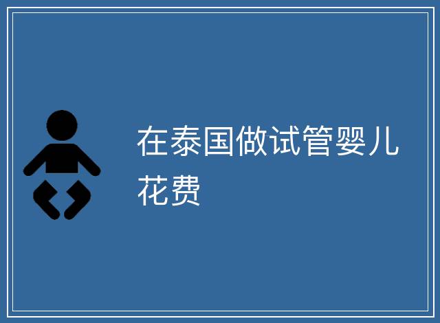 在泰國做試管嬰兒花費