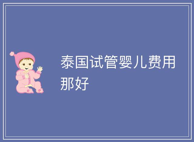 泰國試管嬰兒費用那好