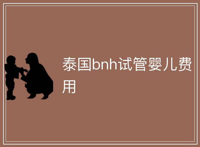 泰國bnh試管嬰兒費用