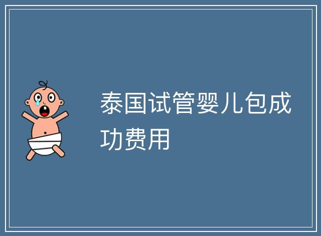 泰國試管嬰兒包成功費用