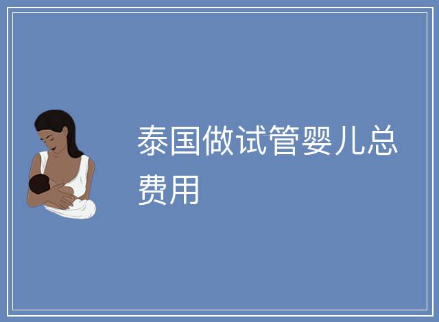 泰國做試管嬰兒總費用