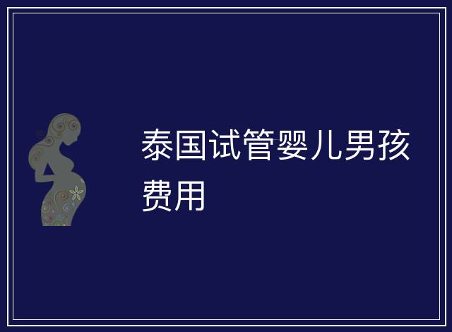 泰國試管嬰兒男孩費用
