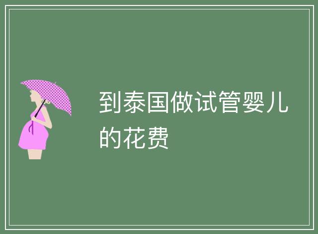 到泰國做試管嬰兒的花費