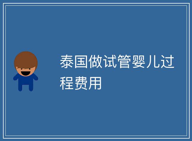 泰國做試管嬰兒過程費用