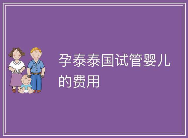 孕泰泰國試管嬰兒的費用