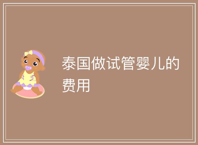 泰國(guó)做試管嬰兒的費(fèi)用