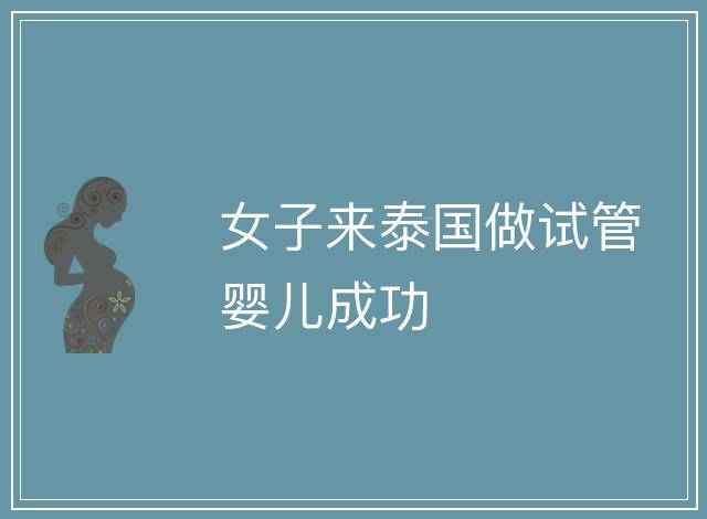 女子來泰國做試管嬰兒成功