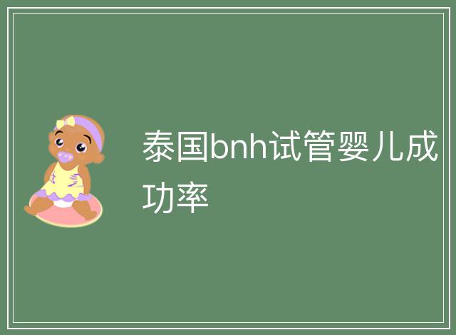 泰國bnh試管嬰兒成功率