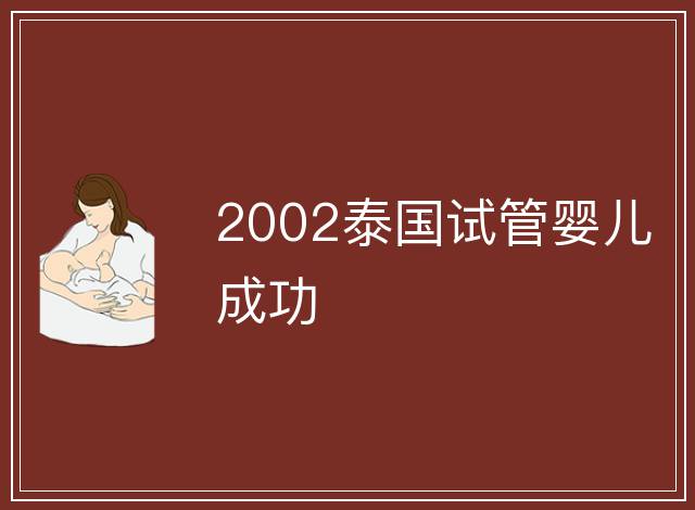 2002泰國試管嬰兒成功