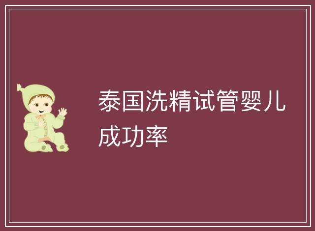 泰國洗精試管嬰兒成功率